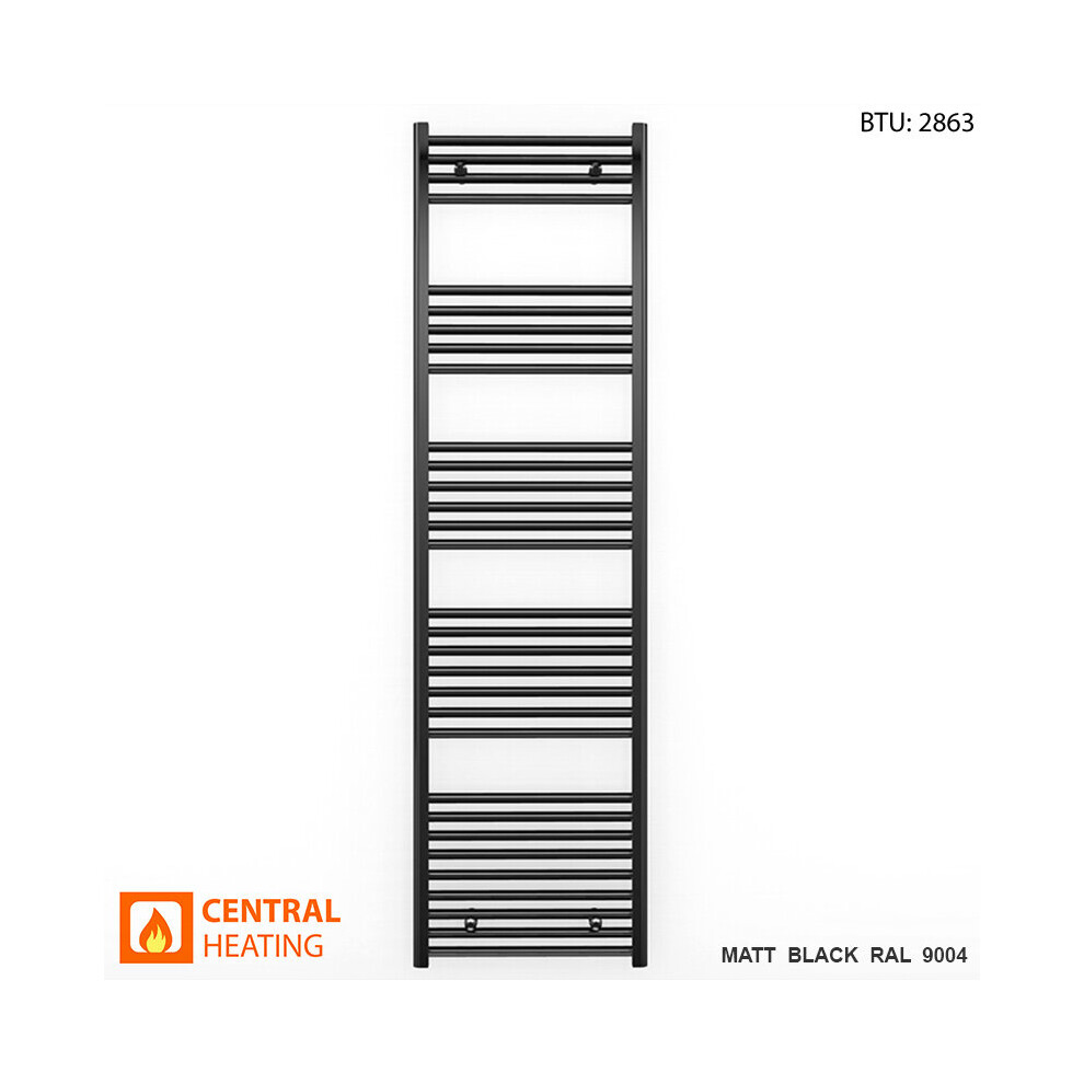 (Black Trv Angled Valves, 500 X 1800Mm (Btu: 2863)) 500Mm Wide Black Towel Rail Radiator With Valves 9028009406327
