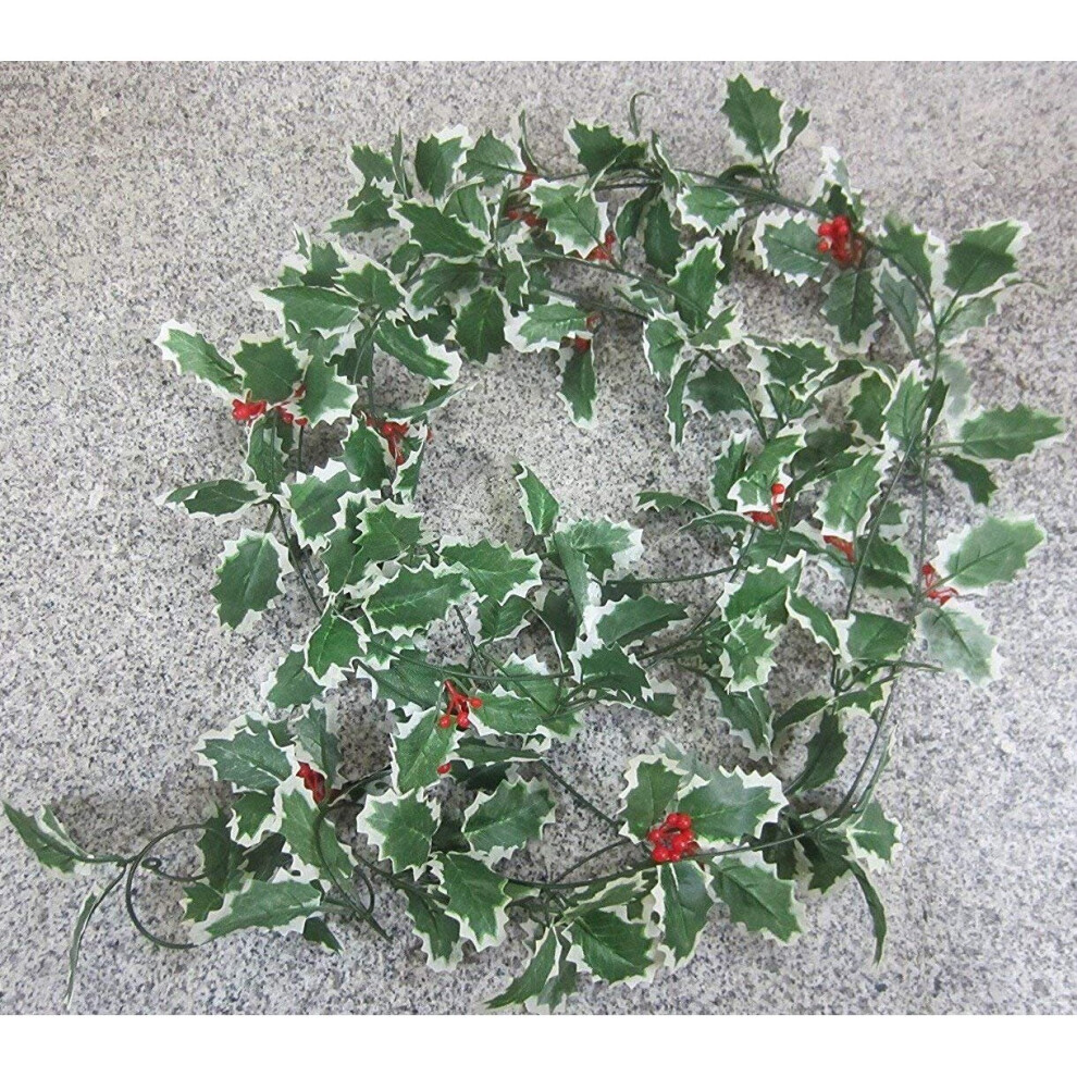 Best Artificial 7ft Christmas Holly Ivy Garland String with Berries