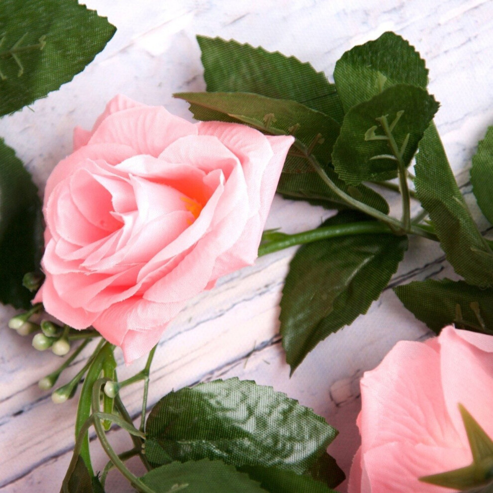 Best Artificial 7ft Baby Pink Silk Rose Garland