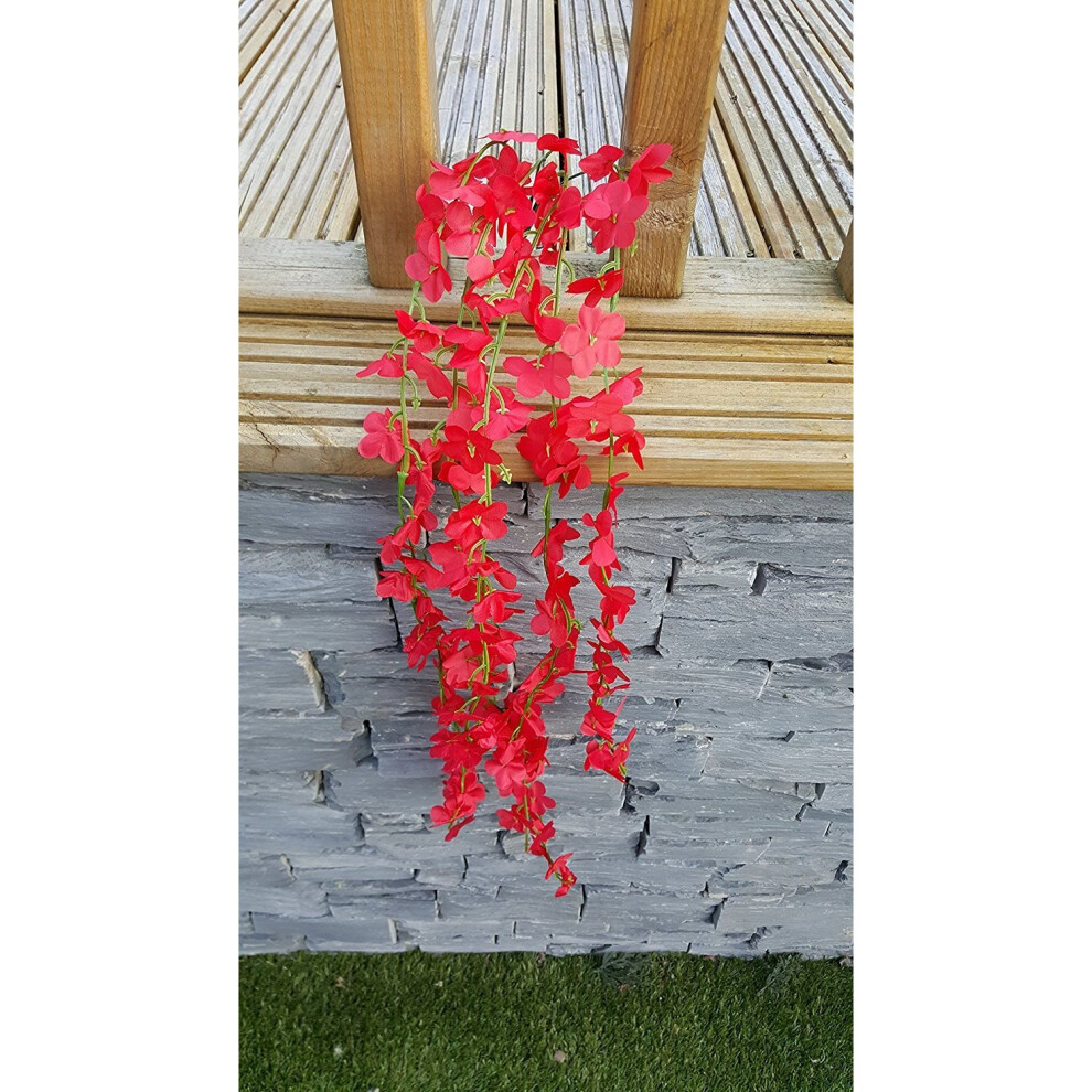 (Red) Best Artificial 80cm Silk Trailing Vine Flower Plant Wedding Garland Ivy