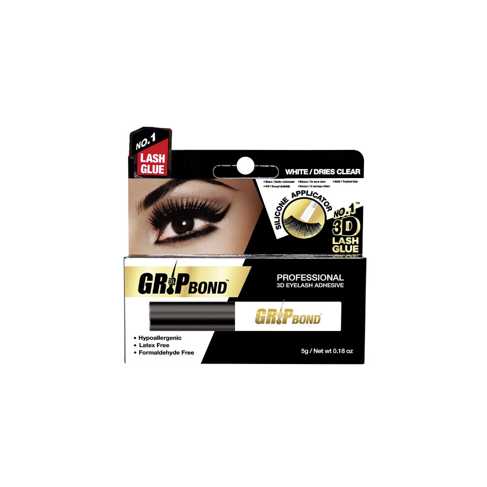 Ebin White 4Ever Grip Bond Eyelash Adhesive /Dries Clear