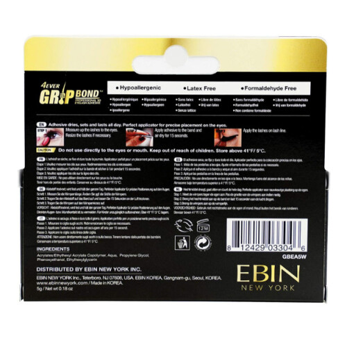 EBIN 4Ever Grip Bond Eyelash Adhesive White/Dries Clear 2