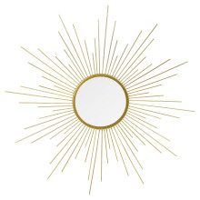 Round Golden Sun Mirror Mountable Hangable Bedroom Hallway Bathroom