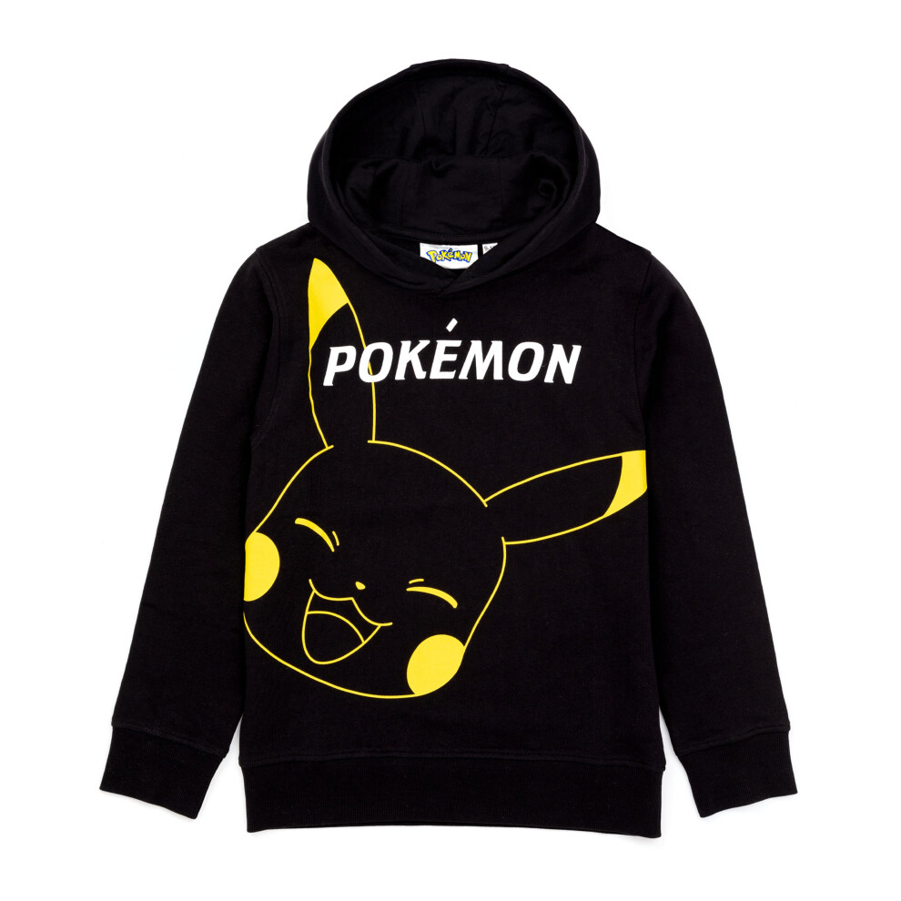 (9-10 Years) Pokemon Hoodie Boys Kids Game Gifts Pikachu Black Jumper Pullover