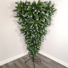6ft (180cm) Snowtime PVC Upside Down Frosted Green Snow Tipped Christmas Tree