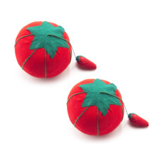 HAND A Pair of Medium Tomato Pin Cushions - 55 mm Diameter