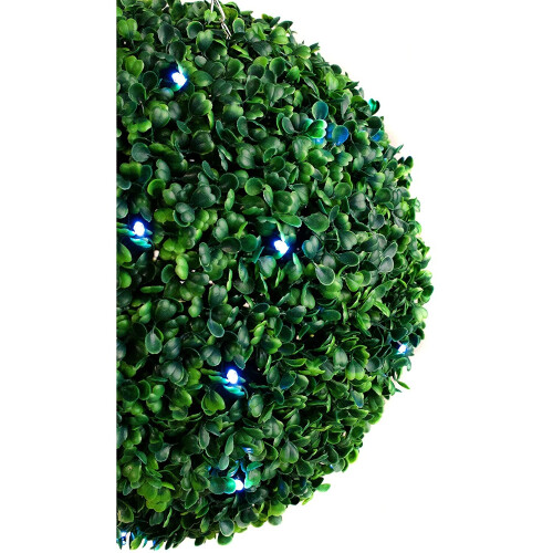 Best Artificial Pre-Lit 28cm Green Boxwood Topiary Ball 2