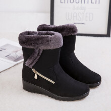 (Black, 5) Ladies Womens Winter Boots Snow Fur Warm Comfy Casual Fashion Mid Calf Shoe UK