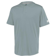 Adult Performance Two-Button Solid Jersey, Baseball Gray - Medium