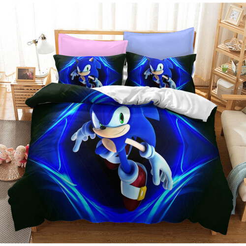 (Style 14, Single) Sonic Bedding Single Double Duvet Cover Cartoon