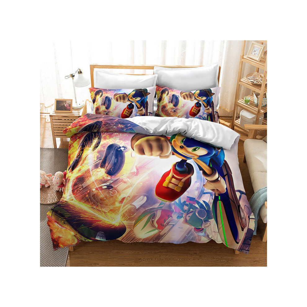 (Style 18, Double) Sonic Bedding Single Double Duvet Cover Cartoon