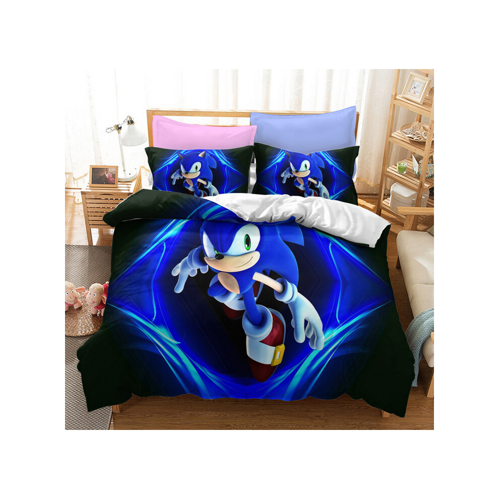 (Style 14, Double) Sonic Bedding Single Double Duvet Cover Cartoon