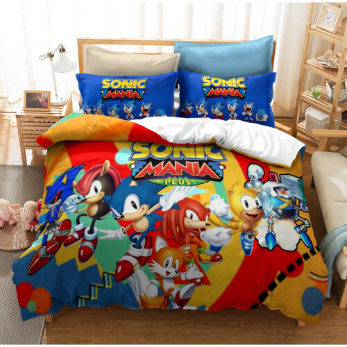 (Style 08, Single) Sonic Bedding Single Double Duvet Cover Cartoon