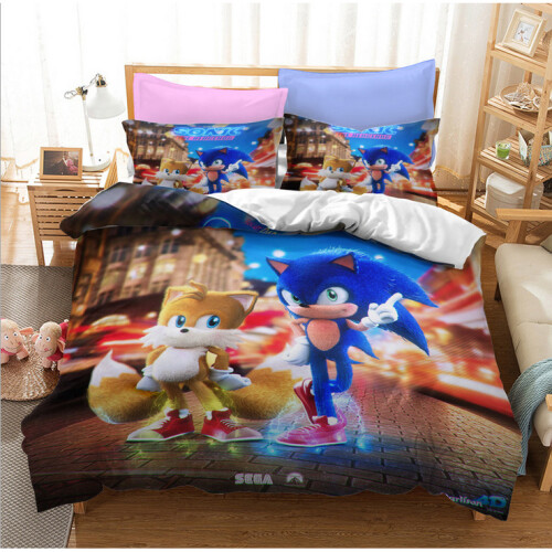 (Style 13, Single) Sonic Bedding Single Double Duvet Cover Cartoon