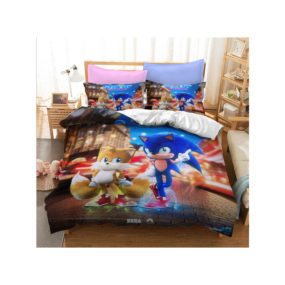 (Style 13, Single) Sonic Bedding Single Double Duvet Cover Cartoon