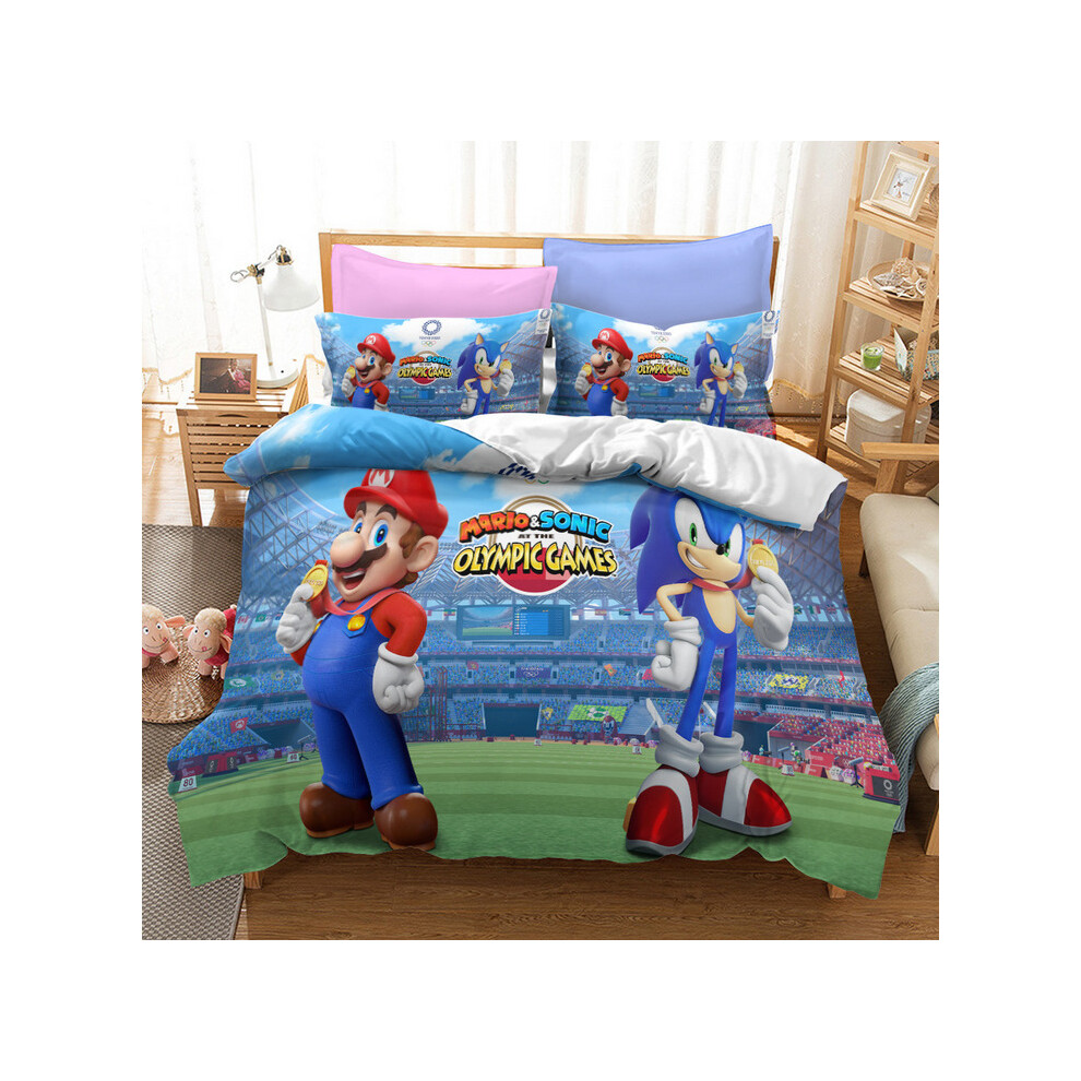 (Style 11, King) Sonic Bedding Single Double Duvet Cover Cartoon