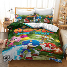 (Style 04, Double) Sonic Bedding Single Double Duvet Cover Cartoon