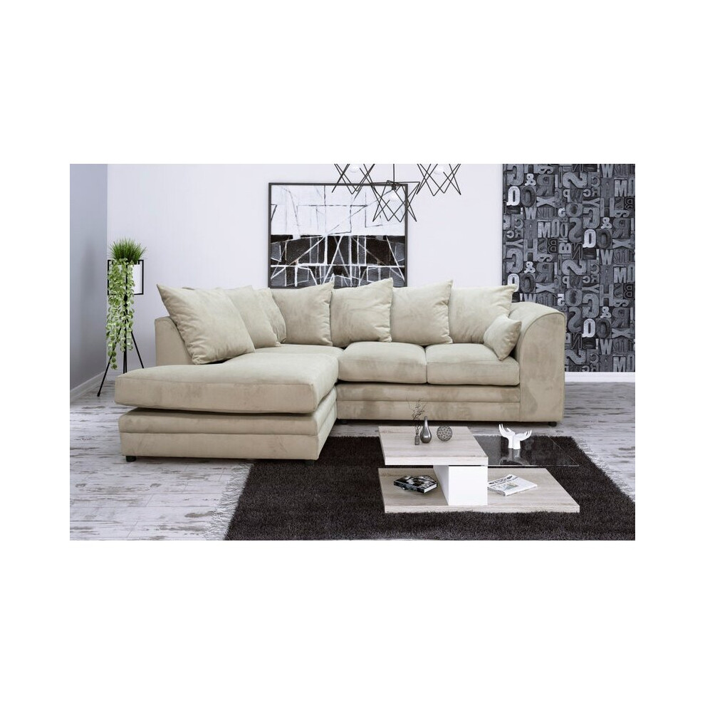 Furniture 786 (Left Hand Facing, Beige) Montana Fabric Corner Sofa Cream
