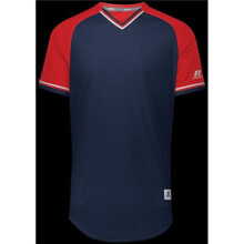 Adult Classic V-Neck Jersey - Navy, True Red & White - Medium