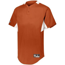 Youth Game7 Two-Button Baseball Jersey, Orange & White - Small