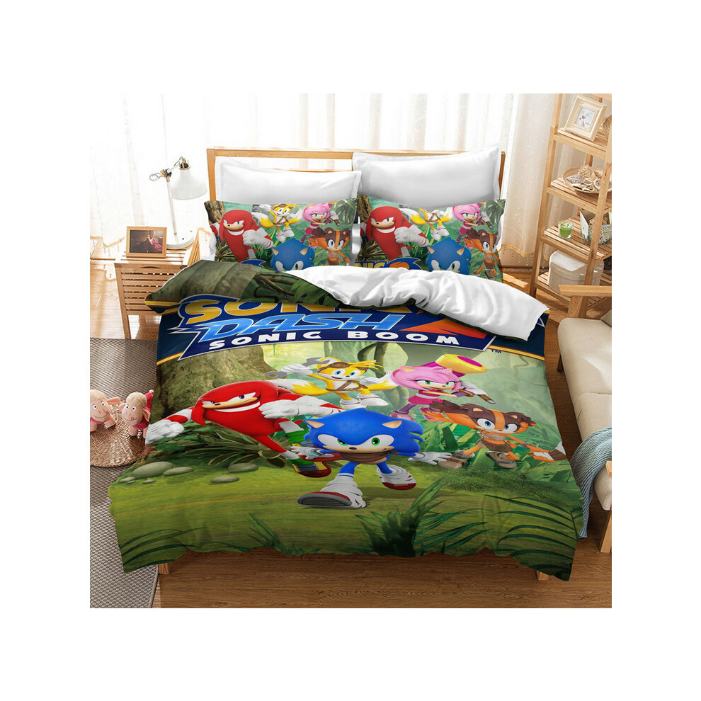 (Style 01, Single) Sonic Bedding Single Double Duvet Cover Cartoon