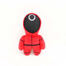 (Red Round) Squid Game Red Guard Worker Staff Plush Toys Front Man 001 456 218 Stuffed Doll