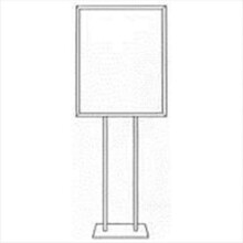22 x 28 in. Flat Base Bulletin Sign Holder, Matte Black