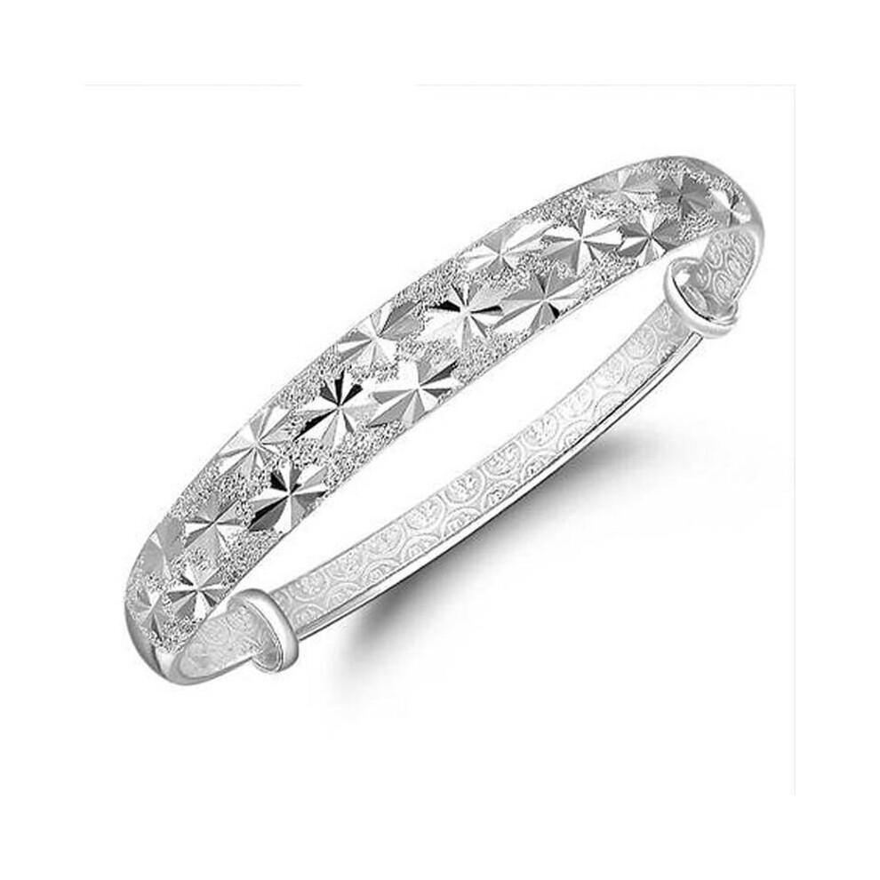 1PC Women Fashion silver Star pattern adjustable closed bracelets bangle