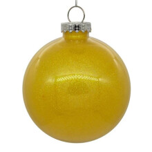 6 in. Glitter Clear Ball, Yellow - Bag of 4