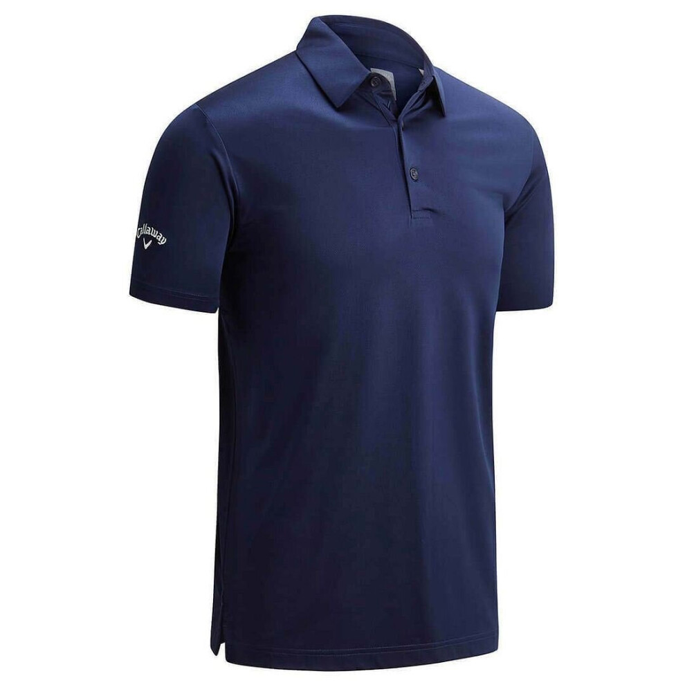 (Peacoat) Callaway Golf Mens Swingtech Solid Stretch Golf Polo Shirt