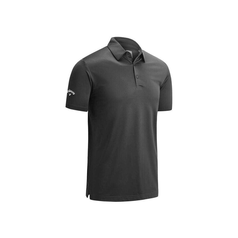 (Asphalt) Callaway Golf Mens Swingtech Solid Stretch Golf Polo Shirt