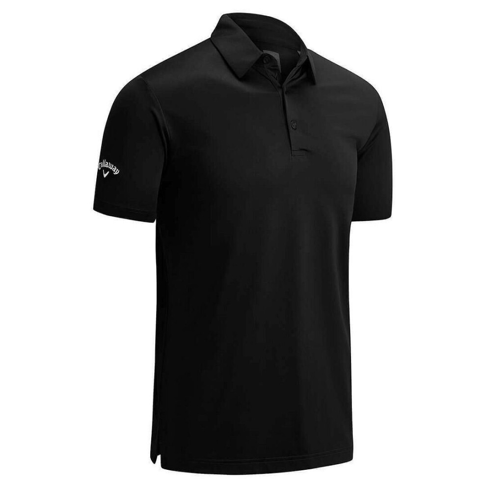 (Caviar) Callaway Golf Mens Swingtech Solid Stretch Golf Polo Shirt