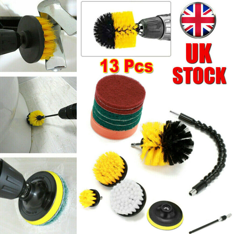 13X Cleaning Drill Brush For Bathroom Tile Grout Car Carpet Cleaning