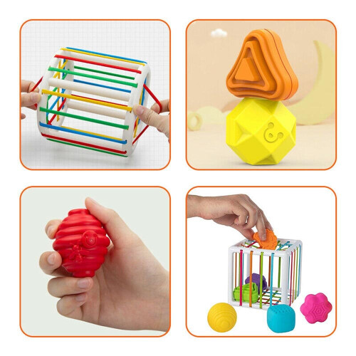 (Square) Baby InnyBin Soft Cube Montessori Educational Shape Sorting Toys Tactile Touch 2