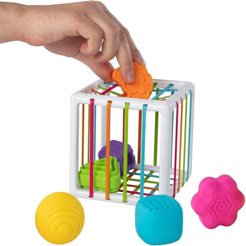 (Square) Baby InnyBin Soft Cube Montessori Educational Shape Sorting Toys Tactile Touch 1