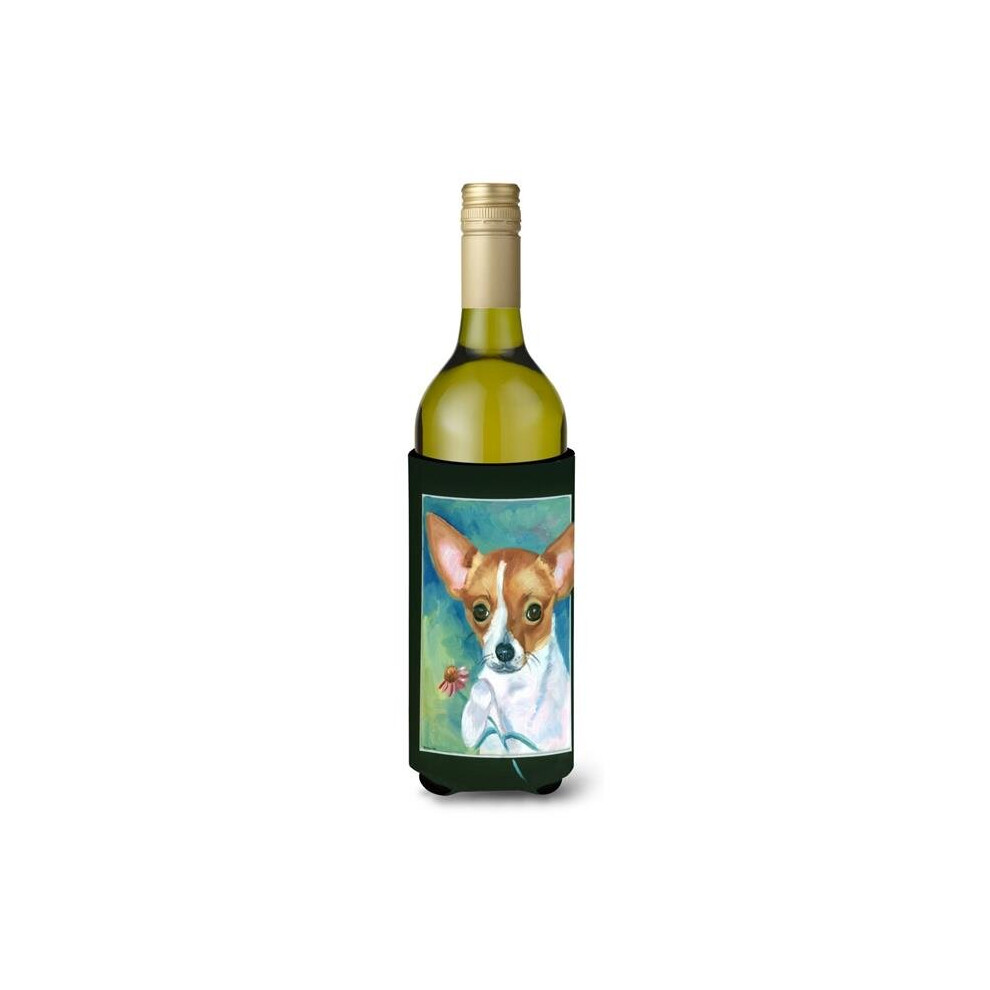 Chihuahua & Daisy Wine Bottle Beverage Insulator Hugger