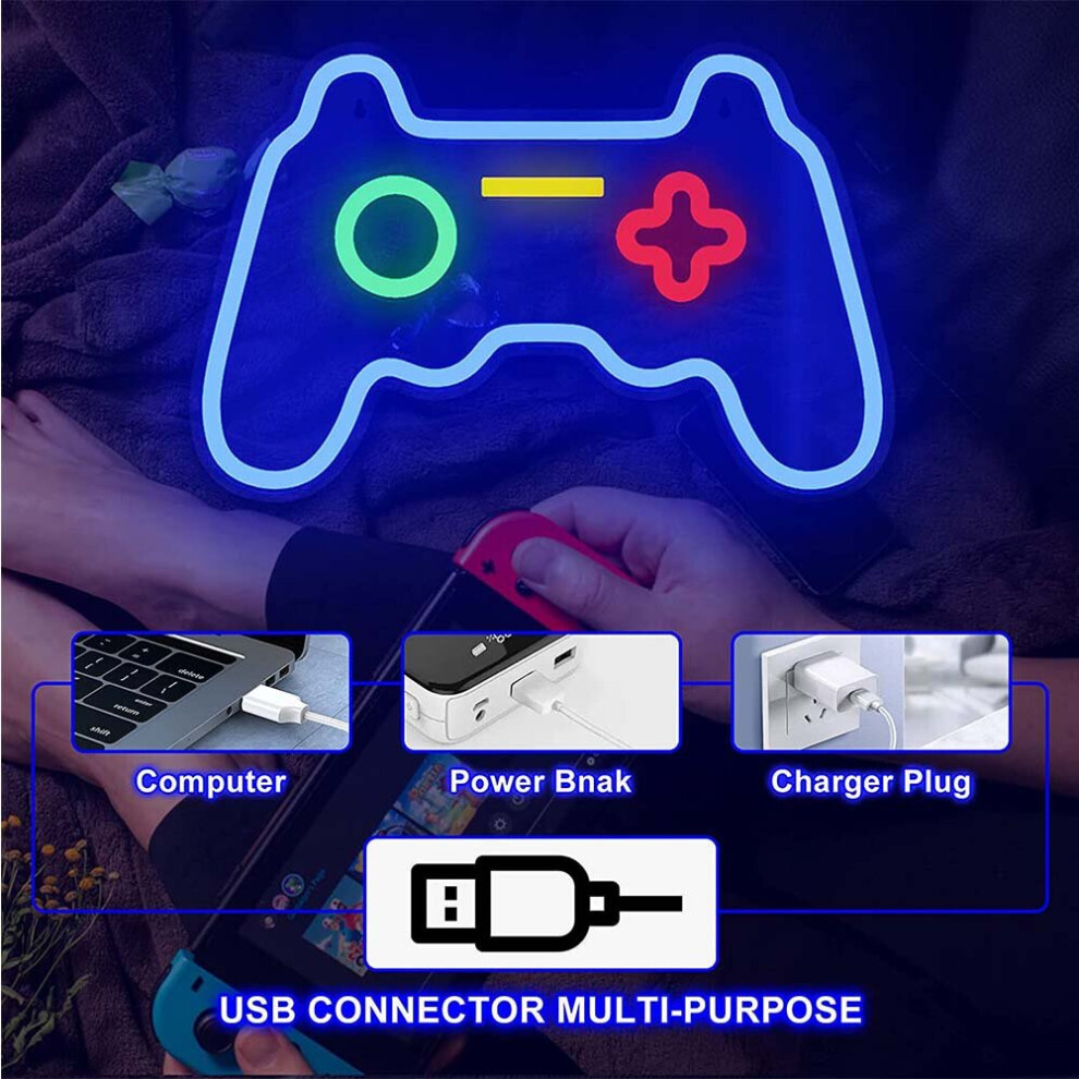 Game Neon Signs Neon Light Gaming LED Neon Lights Wall Art Blue Neon