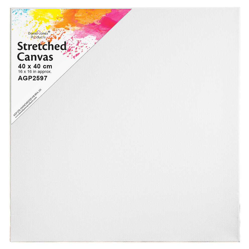 (40cm x 40cm) Artist Canvas Art Board Plain Painting Stretched Framed White Large Small Blank
