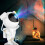 Astronaut Galaxy Starry Sky Projector Lamp - Adjustable Head 90 & Arm 360, Remote, 8 Nebula Effects, 45/90min Timer, USB Powered 1