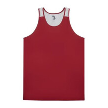 Youth Ventback Singlet, Graphite & White - Extra Large