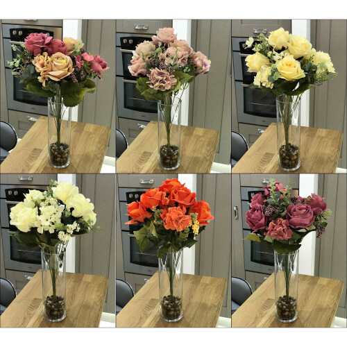 (Coffee) Best Artificial Vintage Rose Spray 1