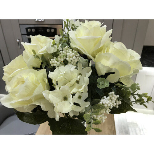 (Coffee) Best Artificial Vintage Rose Spray 2