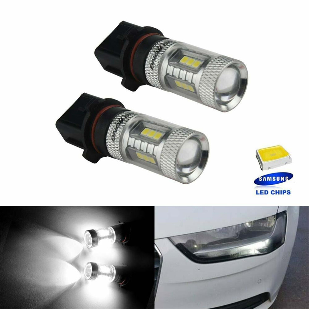 2X P13w Psx26w Xenon Led Bulb Fog Daytime Running Drl For Audi A4 B8 White/Light