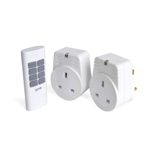 Lloytron RapidResponse [2-Pack] 1Kw Remote Controlled Sockets - White 1