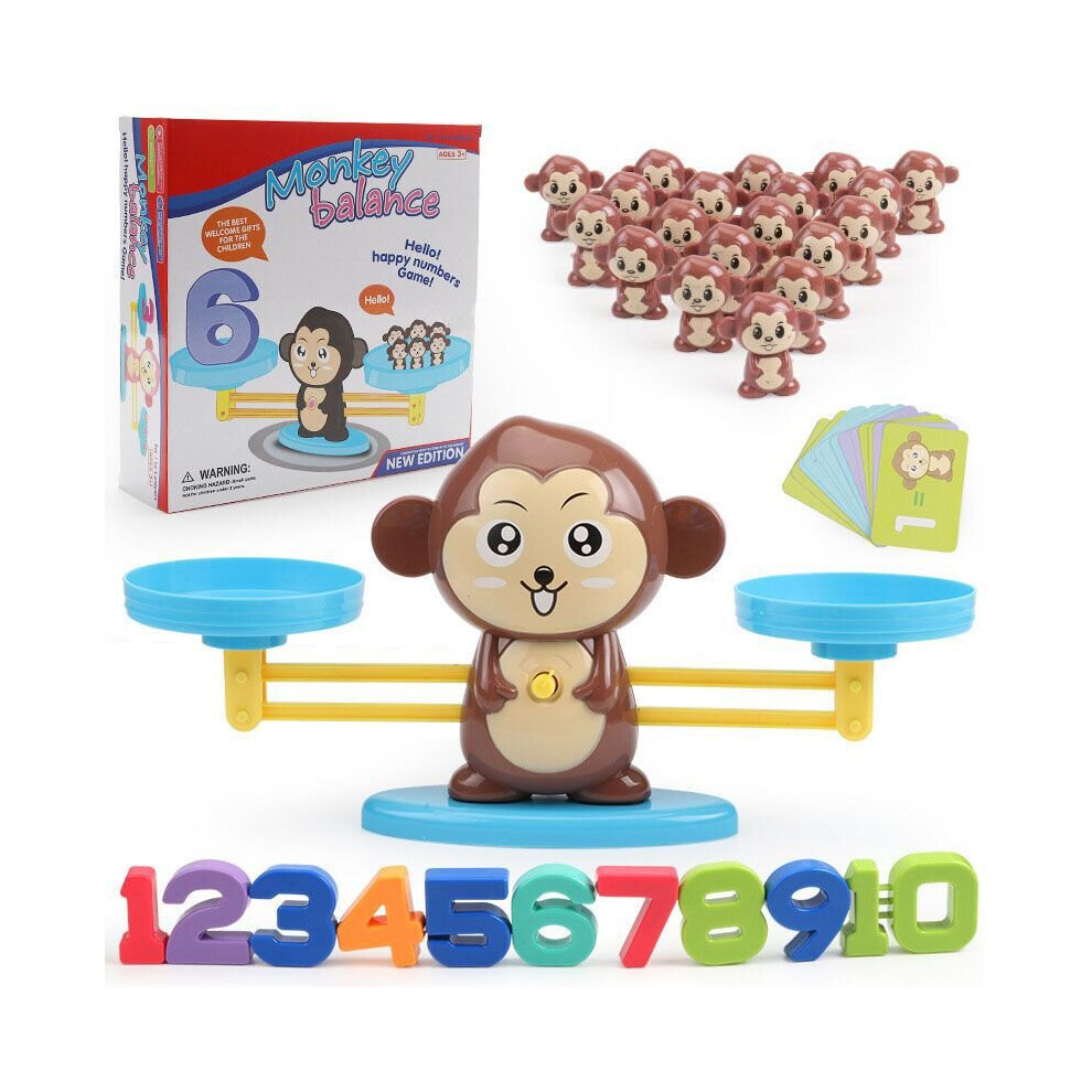 ( Monkey) Cool Toys Monkey Balance Cool Math Game For Girls&Boys Fun Educational Kids Toy Brown