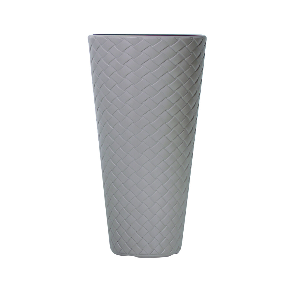 (Anthracite (300mm), 1) Rattan Weave Tall Large Plant Pots Garden Planters