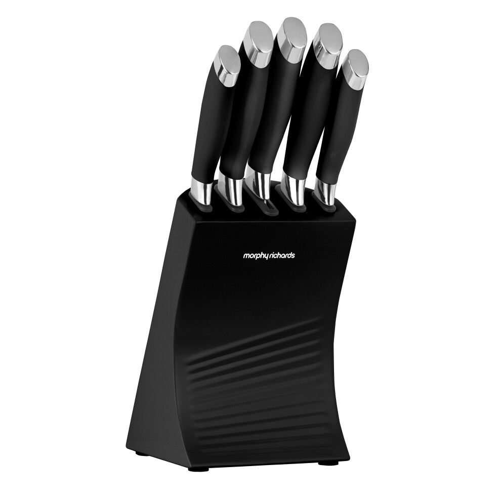 Morphy Richards 976032 Dune 5 Piece Knife Block, Black