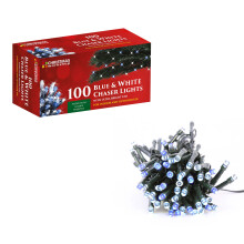The Christmas Workshop 78580 100 LED Blue & White Chaser Christmas Lights