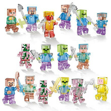 16 pièces Minecraft – Série My World – Figurines de personnages et blocs de construction – Compatible