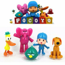 5PCS Pocoyo Pato Elly Loula Sleepy Bird Figures Cake Toppers Doll Toy